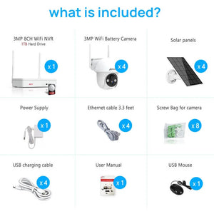 ANRAN 2K Pro 4MP Solar Battery Cameras System 1TB HDD