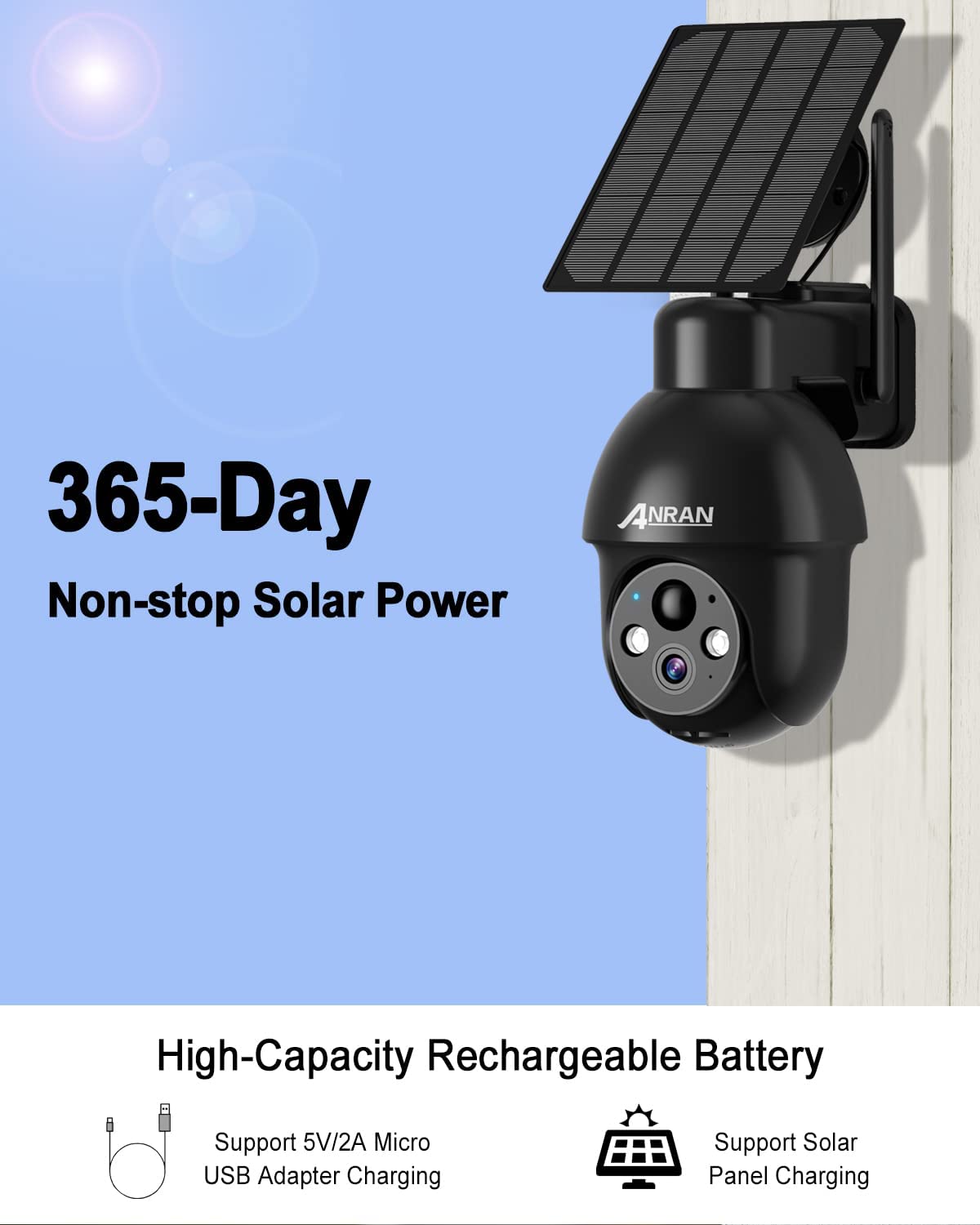 ANRAN Q3 Pro 2K Solar Battery Camera