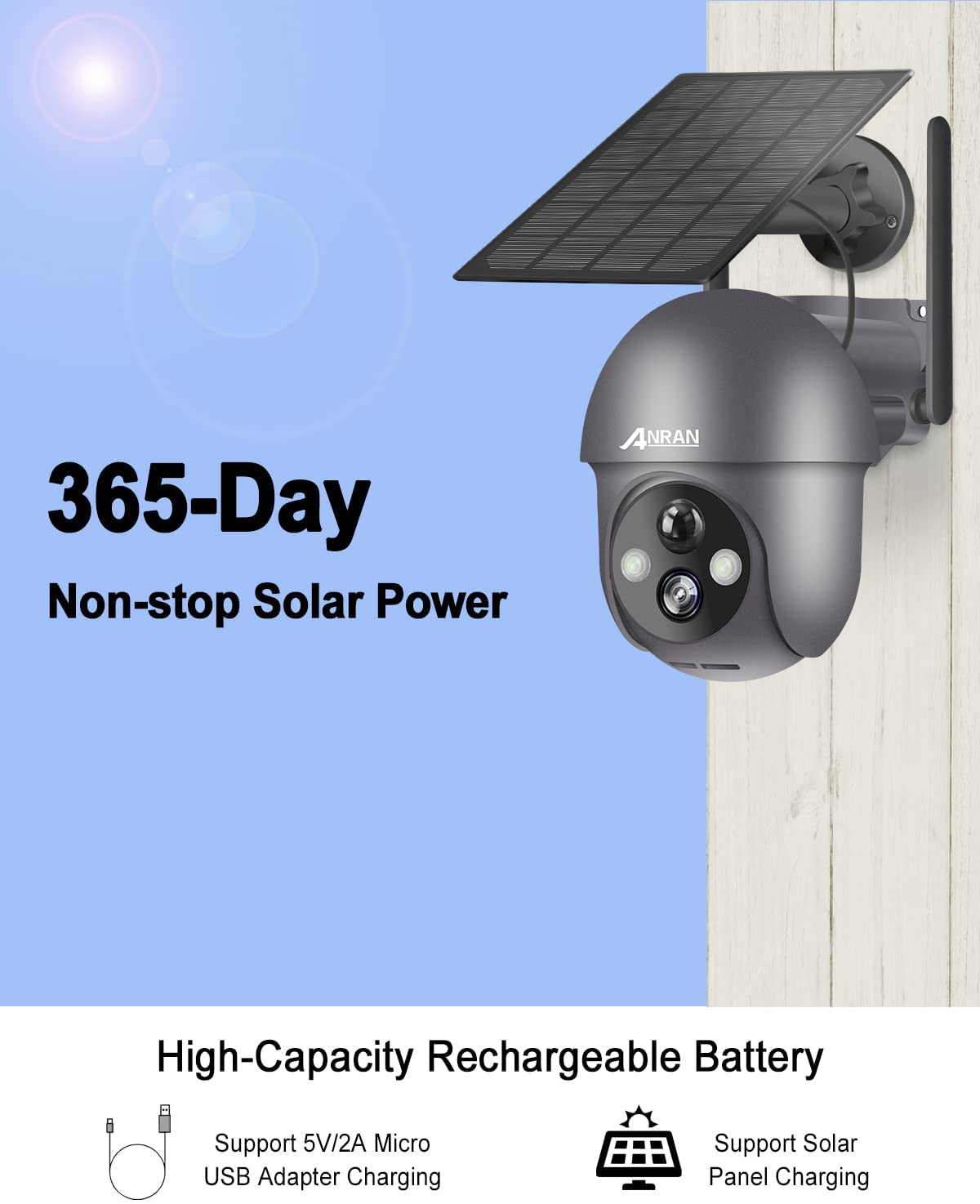 ANRAN Q1 Pro 2K Solar Battery Camera